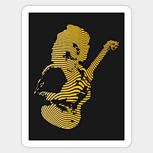 Rock Guitarist - Guitarist Abstract Art - Guitar Player Sticker